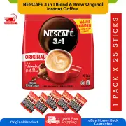 NESCAFE 3 in 1 25 STICK Blend & Brew Original Instant Coffee FREE SHIPPING
