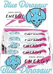 Blue Dinosaur Mylk Choc Chunk Energy Bars 12 x 45g Box - Hand-Baked - Nootropic - Adaptogen - Organic Cordyceps Mushroom - Plant Based - Grain Free - Gluten Free - Nothing Artificial