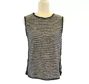 NWT Women's Banana Republic Size Med Sleeveless Boucle Shell Top Tweed Fringe
