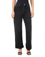 1.state High Rise Cuffed Wide Leg Jeans in Rich Black