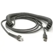 Zebra CABLE - USB: SERIES A CONNECTOR 15FT. (4.6M) COILED - CBA-U09-C15ZAR