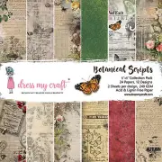 Dress My Craft Botanical Scripts 6x6 Single-Sided Paper Pack DMCP2806 Butterfly