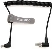 SZRMCC Right Angle Locking DC 5.5 x 2.5mm to DC 2.5mm Male Coiled Video Power Cable for Atomos Ninja V Sony Pix-E7 E5 Monitor Hollyland Mars 400s