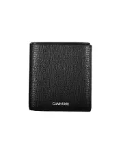Calvin Klein Mens Leather Bifold Wallet - Wallets - Black -Size One Size