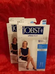 JOBST Ultrasheer Lot Of 2 15-20mmHg Knee Hi CT Stockings Large Classic Black NIB