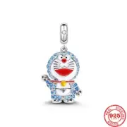 Doraemon Cat Charm 925 Sterling Silver Charm for Bracelet Necklace