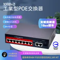 在飛比找PChome24h購物優惠-10埠 (8+2) PoE 網路交換機Switch網路供電交