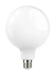 GE 7.6W Glass Opal Dimmable LED G125 ES Globe in Warm White