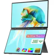 15.6'' Portable Dual Screen Extender. Foldable, Stackable Monitors