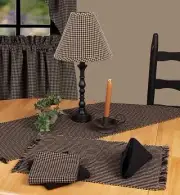 Newbury Gingham Black Table Runner