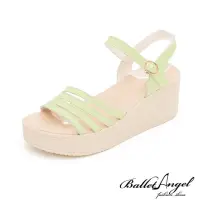 在飛比找momo購物網優惠-【BalletAngel】涼鞋 繽紛夏日細帶楔型涼鞋(綠)