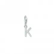 Thomas Sabo Charmista White Zirconia Letter K Charm Pendant