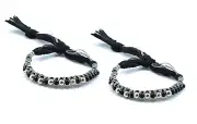 925 Pure Silver 7 Ball With Black Beads & Thread Nazariya Bracelet For Kids