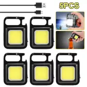 5PCS USB recargable llavero luz de trabajo linternas 4 modo de luz para acampar