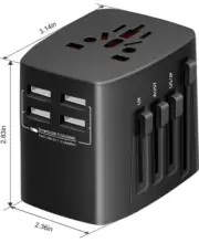 Universal Travel Adapter, Govee International Power Plug Adapter 4 USB charging