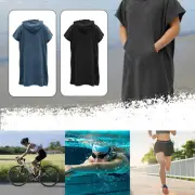 Poncho Changing Robe Microfiber Towel Poncho Robe with Pocket Wetsuit Changing