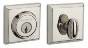 Baldwin SC.TSD Traditional Square Single Cylinder Keyed Entry - Nickel