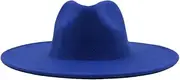 [Bollrllr] Women's Fedora Classic Simple Wide Brim Felt Vintage Jazz Hat