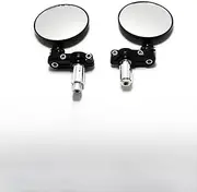 Black Motorcycle Rear View Side Mirror 7/8" 22mm Round Bar End Mirrors For Cruiser Scooter Chopper