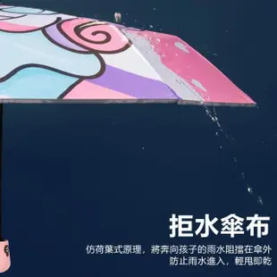 【Nil】卡通兒童安全自動傘 晴雨兩用 防回彈折疊太陽傘 反光條防曬傘 防雨傘 兒童傘(兒童禮物)