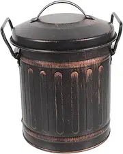 [GANAZONO] Mini Ash Bucket with Lid and Handle, Small Galvanized Trash Can Fireplace Bucket Metal Charcoal Bin Vintage Tin Pails Ash Can for Fire Pit Wood Burning Stove