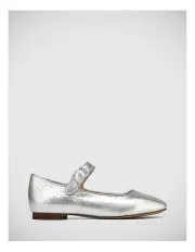 [Wittner] Alise Metallic Leather Mary Jane Shoes in Silver