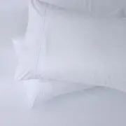 Canningvale Caressa Stripe Sheet Set - White, Double, Microfibre