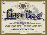 Gilbert Brewery Lager Beer Label 18" x 24" Metal Sign