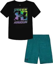 [Under Armour] Boys Short Sleeve Tee and Short Set, Lightweight and Breathable