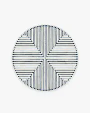 185' Round | Machine Washable Runner Rug | Kid & Pet Friendly | Indoor Rug | Jonathan Adler Inkdrop Slate Blue Rug | Ruggable