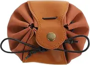 [SOESFOUFU] Small Bag Pouch Dice Bag Faux Leather Drawstring Purse Vintage Belt Pouch for Coins Jewelry and Small Items