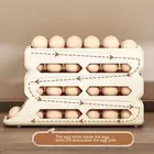 Kitchen Egg Storage Solution Rolling Rack Capacity Fridge Box with Four Tiers