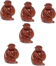 [SHINEOFI] Wood Carving Zodiac Pendant Zodiac Decor Zodiac Necklace Pendant Miniture Decoration Feng Shui Ornament Woodcarving Zodiac Monkey Zodiac Monkey Pendant Carved Animal Charms Toy