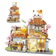 Lucky Cat Building SetOpenable Taiyaki Shop 923PCS Mini Brick Building Toy
