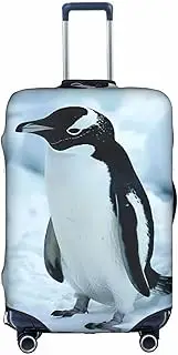 [Pvinnk] Penguin Print Protective Luggage Cover Elastic Washable Suitcase Protector Travel Gear Protector, White, X-Large