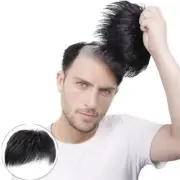 Men Toupee Clip Hairpiece Black Natural Hair Topper Top Wigs Short Male Wig