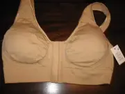 Bamboo Bra, Nude, Soft Cup,Front Close, Removeable Modesty Pads,Stretch,2XL