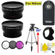 ULTRA WIDE ANGLE LENS +TELEPHOTO ZOOM LENS + TRIPOD & HOOD KIT FOR NIKON D3400
