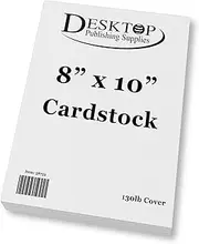 Extra Heavy Duty 130lb Cover Cardstock - 8" x 10" Bright White - 350gsm 17pt Thick Paper for Inkjet & Laser Printers - 100 Pack