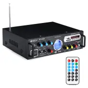 220V/12V HiFi Audio Power Amplifier Remote Control EU Plug Support FM USB SD Card bluetooth