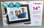 Aluratek 14" Widescreen LCD Digital Photo Frame 4 GB Built in Memory Plays Music