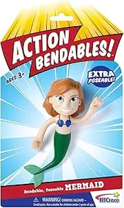 NJ Croce AB5010 Action Bendables Mermaid, Figure, 4"