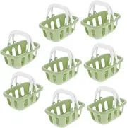 UPKOCH 8pcs Shopping Basket Mini Foraging Basket Girl Green Plastic