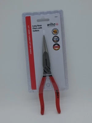NIP Wiha Tools 32621 Soft Grip 8" Long Nose Pliers With Cutters, Grippers