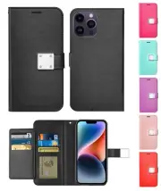 For Apple iPhone 14 Pro Max Bi-Fold Leather Wallet Case with Credit Card Holder