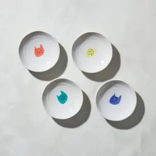 【有種創意食器】日本晴九谷燒 - 貓臉小盤(4入組)