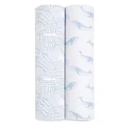 aden + anais oceanic ORGANIC muslin 2pk swaddles