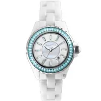 在飛比找ETMall東森購物網優惠-RELAX TIME 經典陶瓷系列水晶手錶-藍色(RT-93