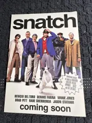 “Snatch” Movie Promo Postcard Brad Pitt/Benicio Del Toro/Jason Statham/Vinnie J.