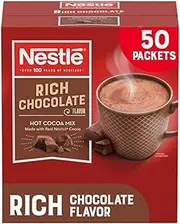 Nestle Hot Chocolate Packets, Hot Cocoa Mix, Rich Chocolate Flavor, Made with Real Cocoa, Bulk Pack, 0.71 oz Packet (50 Count)